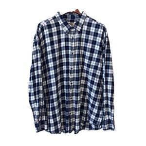 Foundry Shirt 3XL Black White Flannel Plaid 100% Cotton Classic Button-Down